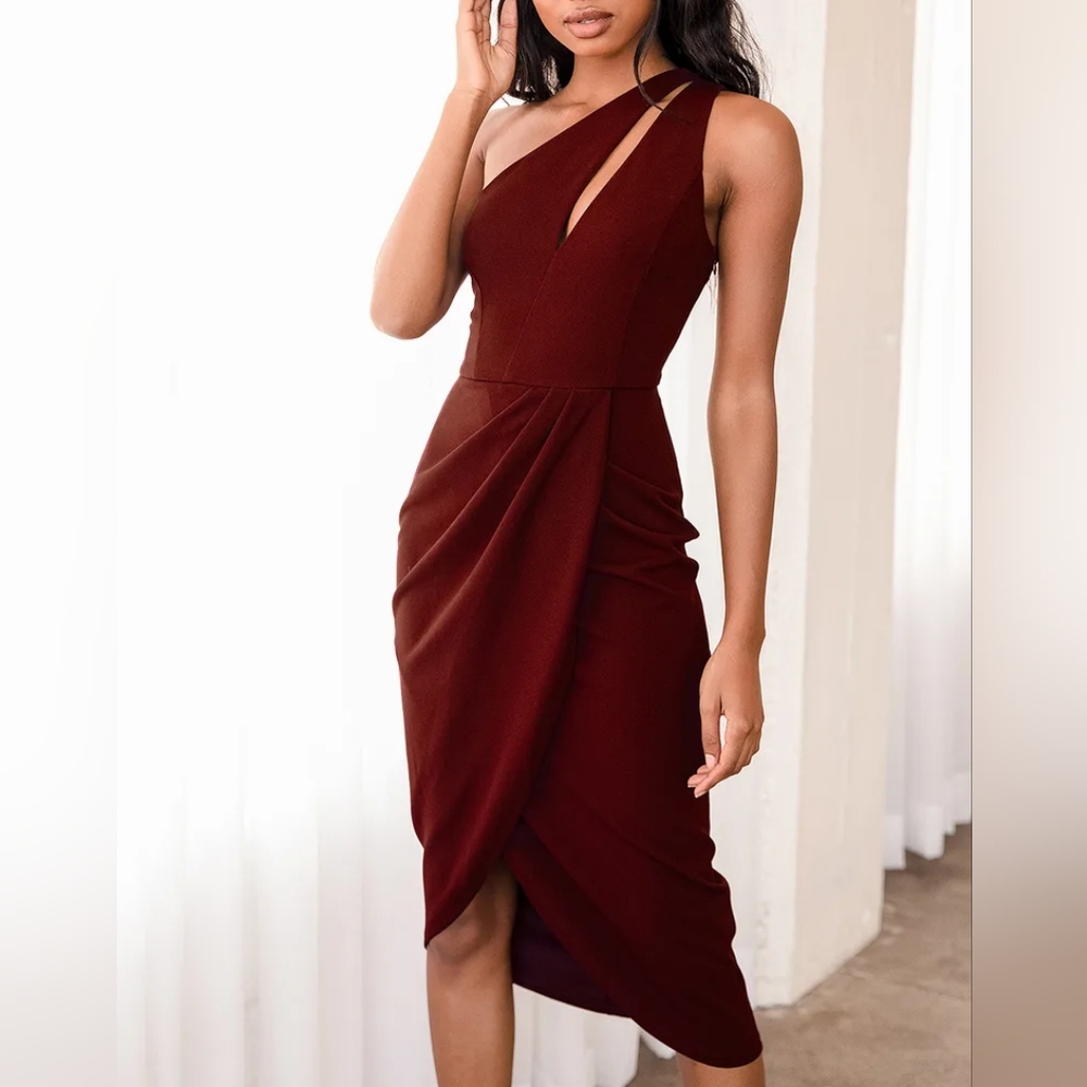 NWT Lulu's So Flirty One-Shoulder Cutout Asymmetrical Dress